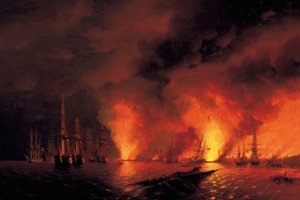 La Battaglia di Sinop il 18 novembre 1853 (Notte dopo la Battaglia)